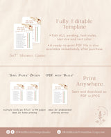 Pampas Grass He Said She Said Game | Boho Bridal Shower Game | Editable Guess Who Said It Bridal Game | Arched Bridal Shower Game | A4