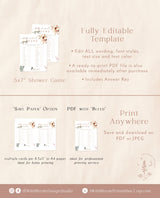 Baby Animal Game | Baby Shower Game | Boho Baby Shower Game Template | Fun Baby Shower Game | Gender Neutral Shower Game | A4