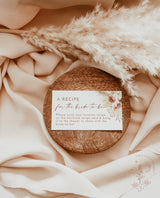 Pampas Grass Recipe Request Card | Bridal Shower Recipe Card Insert