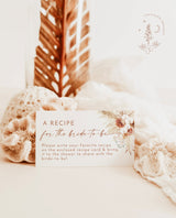 Pampas Grass Recipe Request Card | Bridal Shower Recipe Card Insert