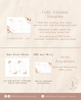 Bridal Shower Recipe Card | Pampas Grass Bridal Shower Recipe Card