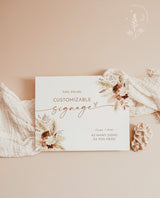 Pampas Grass Custom Sign Template | Terracotta Wedding Custom Sign