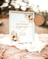 Pampas Grass Custom Sign Template | Terracotta Wedding Custom Sign