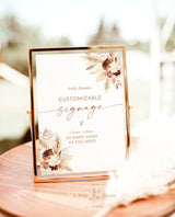 Pampas Grass Custom Sign Template | Terracotta Wedding Custom Sign