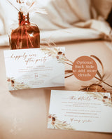 Happily Ever After Party Invite | Reception Party Invitation | Boho Wedding Elopement Announcement Card | Boho Reception Invite | A4