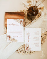 Boho Wedding Events Card | Weekend Events | Wedding Itinerary Template | Welcome Bag | Editable Wedding Timeline Schedule | A4
