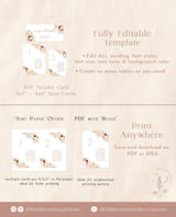 Pampas Grass Seating Chart Card Template | Editable Wedding Seat Cards