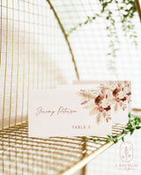 Boho Place Card Template | Wedding Place Cards | Desert Wedding Place Cards | Pampas Grass Wedding Place Card Template | A4