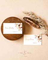 Boho Place Card Template | Wedding Place Cards | Desert Wedding Place Cards | Pampas Grass Wedding Place Card Template | A4