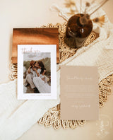 Photo Thank You Card Editable Template | Minimalist Wedding Thank You Card