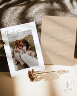 Photo Thank You Card Editable Template | Minimalist Wedding Thank You Card
