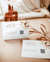 QR Code Details Card | Fall Boho Wedding Digital Details Card