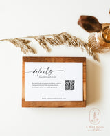QR Code Details Card | Modern Wedding Details Card