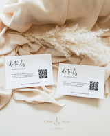 QR Code Details Card | Modern Wedding Details Insert