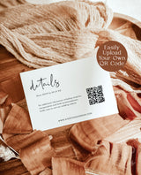 QR Code Details Card | Modern Wedding Details Insert