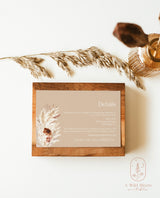 Boho Wedding Invitation Template | Terracotta Wedding Invite | Pampas Grass | Wedding | Desert Wedding Invite | Rust Wedding Invite A4