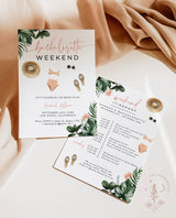 Tropical Bachelorette Party Invitation | Bachelorette Itinerary