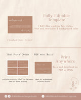 Desert Enclosure Card | Editable Wedding Invite Insert