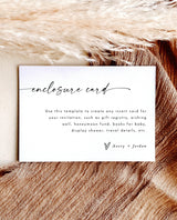 Minimalist Enclosure Card | Modern Wedding Invite Insert