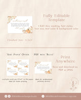 Fall Shower Enclosure Card | Autumn Wedding Invite Insert