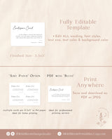 Minimalist Enclosure Card | Editable Wedding Invitation Insert