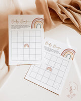 Rainbow Baby Bingo Shower Game | Baby Bingo Game Template