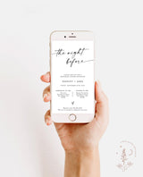 Digital Rehearsal Dinner Invitation | Modern Minimalist Wedding Rehearsal Evite