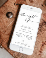 Digital Rehearsal Dinner Invitation | Modern Minimalist Wedding Rehearsal Evite