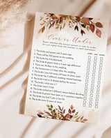 Over or Under Game Template | Fall Bridal Shower