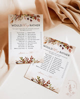 Would They Rather Bridal Shower Game | Fall Bridal Shower Game