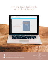 Minimalist Baby Shower Invitation | Boy Baby Shower | Boho Boy Baby Shower Invite | Blue Modern Baby Shower Invite | Editable Template | BM1