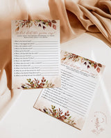 What Did the Groom Say Bridal Shower Game | Autumn Couples Shower Game Template