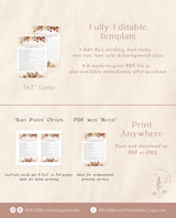 What Did the Groom Say Bridal Shower Game | Autumn Couples Shower Game Template