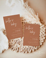 Burnt Orange Fall Baby Shower Invite | Minimalist Baby Shower Invite