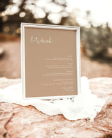 Minimalist Wedding Bar Menu | Modern Neutral Bar Menu Sign