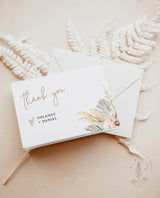 Pampas Grass Thank You Card Template | Editable Thank You Cards