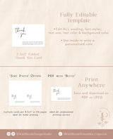 Minimalist Thank You Card Template | Editable Thank You Cards
