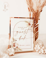 Please Sign Our Guestbook Sign | Pampas Grass Wedding Guestbook