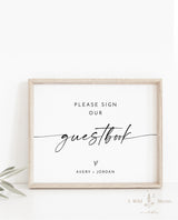 Please Sign Our Guestbook Sign | Minimalist Wedding Guestbook