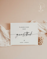 Please Sign Our Guestbook Sign | Minimalist Wedding Guestbook