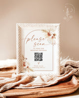 Wedding Program QR Code Sign | Boho Wedding QR Code