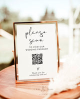 Wedding Program QR Code Sign | Minimalist Wedding QR Code