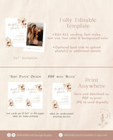 Fall Bridal Shower Invite | Minimalist Bridal Shower Invite | Pampas Grass Bridal Shower | Boho Bridal Shower Invite | Editable Template A4