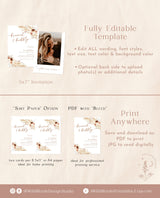 Brunch and Bubbly Bridal Shower Invite | Editable Bridal Brunch Invite | Pampas Grass Bridal Shower | Boho Bridal Shower Template | A4