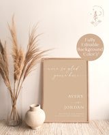 We're So Glad You're Here | Minimalist Wedding Welcome Sign
