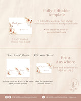 Pampas Grass Thank You Card Template | Editable Thank You Cards