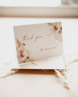 Pampas Grass Thank You Card Template | Editable Thank You Cards