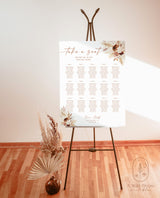 Pampas Grass Seating Chart | Terracotta Wedding Seat Chart