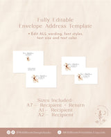 Fall Wedding Envelope Address Template | Pampas Grass Wedding Envelopes