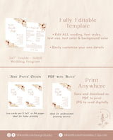 Pampas Grass Wedding Program | Desert Wedding Program